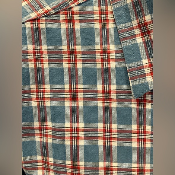 L.L. Bean Mens Size M Traditional Fit Heavy Plaid Shirt Long Sleeve Button Blue - Picture 4 of 8